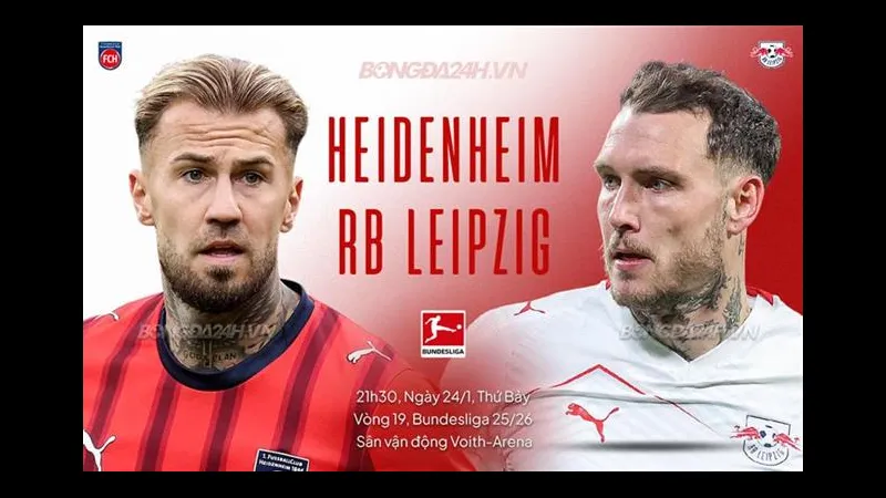 Cầu thủ Heidenheim và RB Leipzig tranh chấp bóng trên sân Cầu thủ Heidenheim và RB Leipzig tranh chấp bóng trên sân